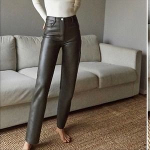 Aritzia Wilfred Melina Pant Dark Olive Size 8